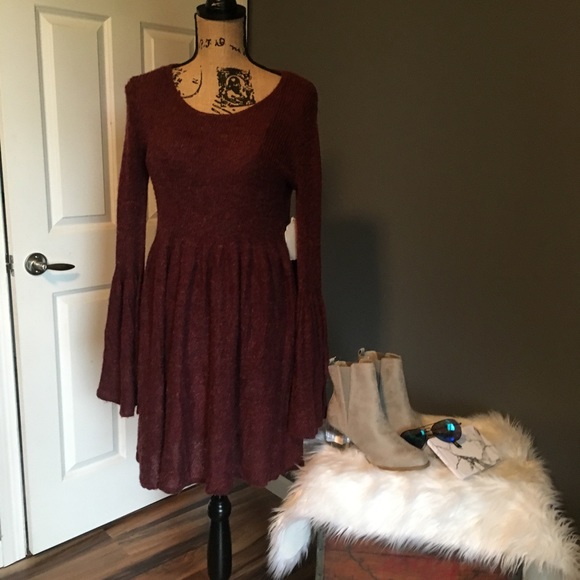 Altar'd State Dresses & Skirts - Fall Sweater Dress With Bell Sleeves NWT Midi